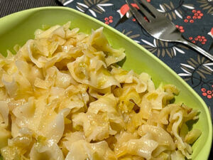 Pasta with Cabbage - Delicious Pasta Side Without Onion Garlic and Alliums