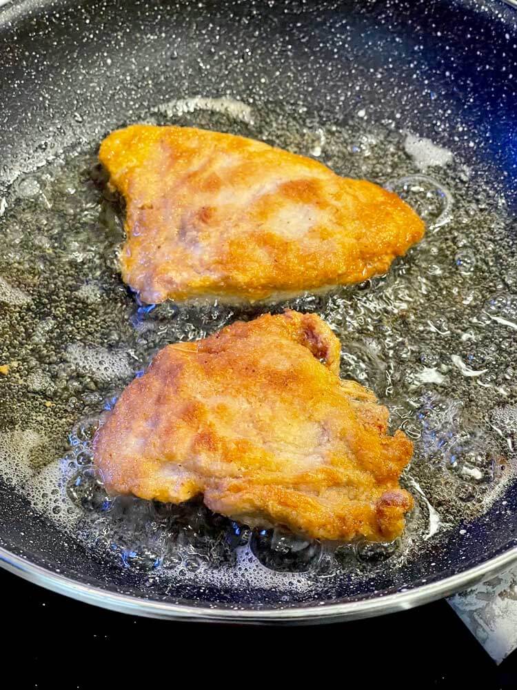 Allium free deep fried pork tenderloin with ham and cheddar cheese recipe