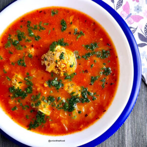 Dalmatian Style Meatballs in Tomato Sauce with Cabbage without onion without garlic