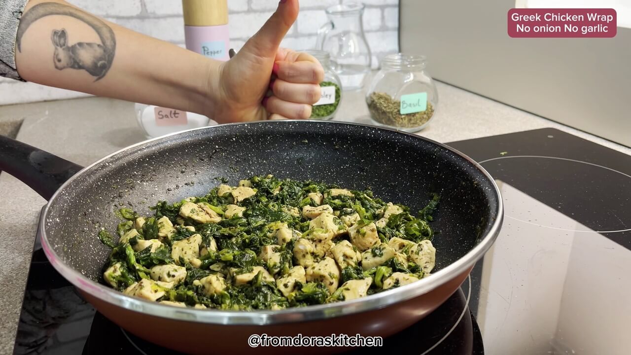 How to make greek chicken wraps without onion