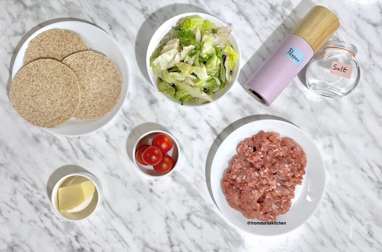 Taco Burger No onion No garlic Ingredients From Dora's Kitchen