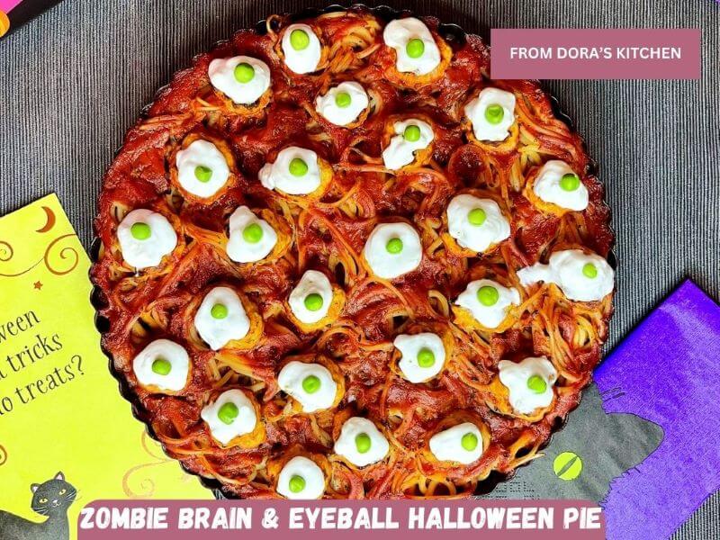 Zombie Brain & Eyeball Halloween Pie - From Dora's Kitchen